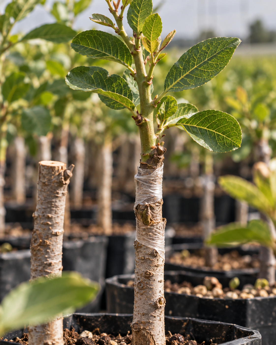 Professional pistachio scion budding and field grafting