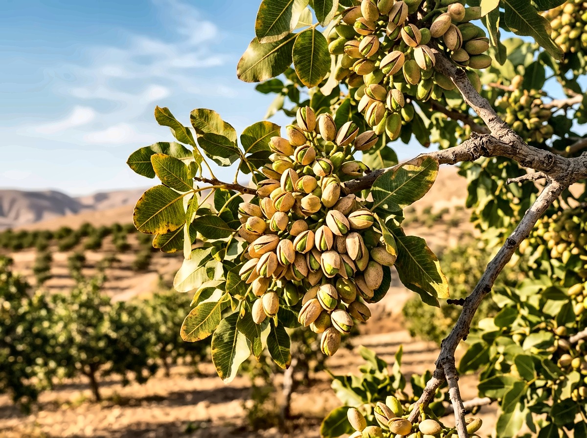 Avdat pistachio variety tree clusters